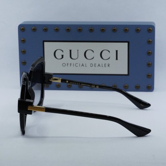 Gucci GG1431S 001 Women Butterfly Sunglasses - Black / Grey